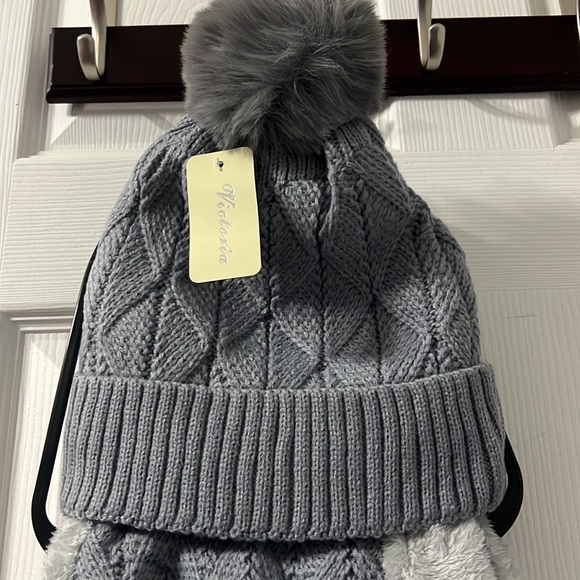 Women Warm  Knitted Infinity Scarf Beanie Hat 2Pcs! - Picture 2 of 8